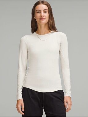 🆕 LULULEMON Hold Tight Long Sleeve Shirt Bone Size 8 NWT